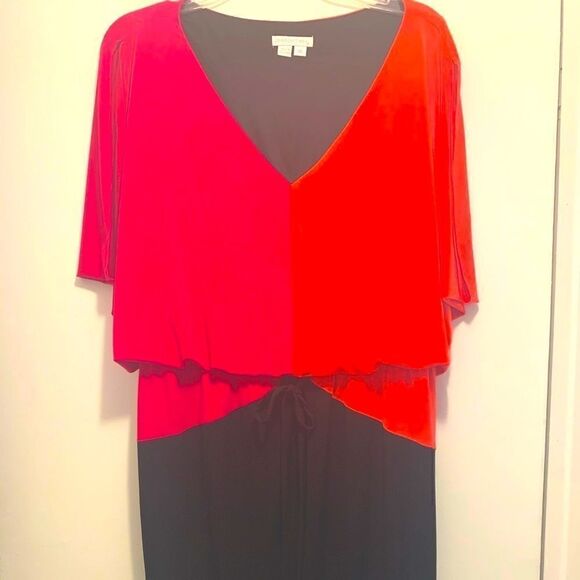 London Times Dress Size 14 Pink and Orange Beautiful Bright Colors - Picture 1 of 5